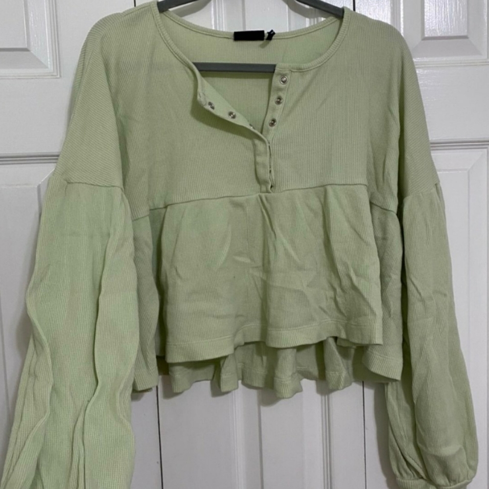 Urban Outfitters cropped mint peplum